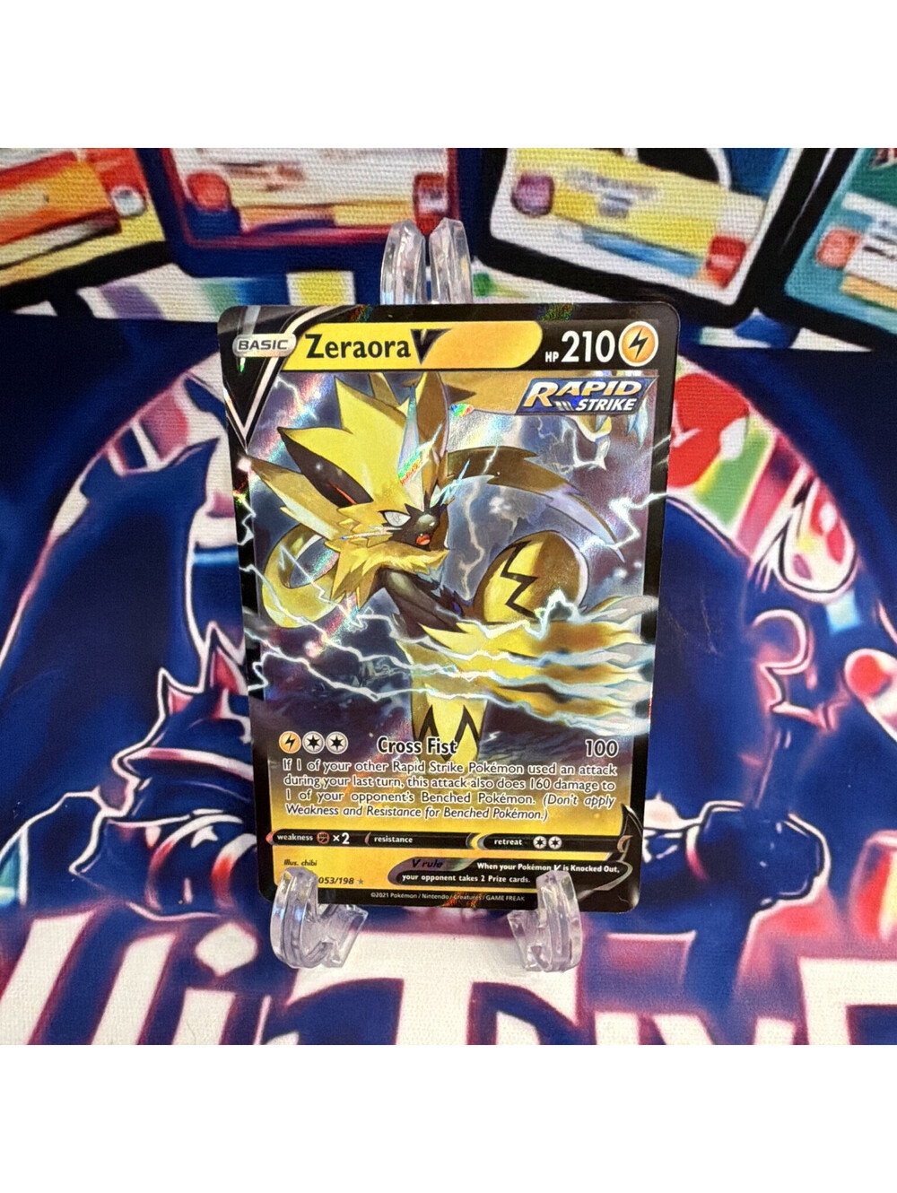 Zeraora V 053/198 Chilling Reign Rapid Strike Ultra Rare Holo 210 HP